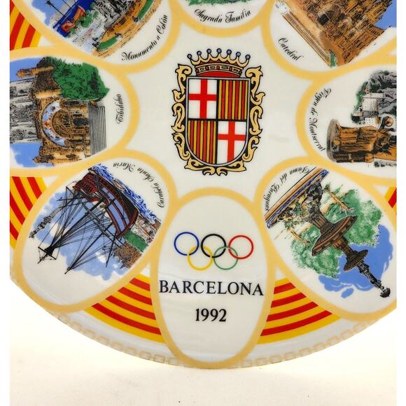 Display Plate-Barcelona Olympics 1992-Spain-Commerative-Spain Landmarks-9.5 in - Picture 2 of 7